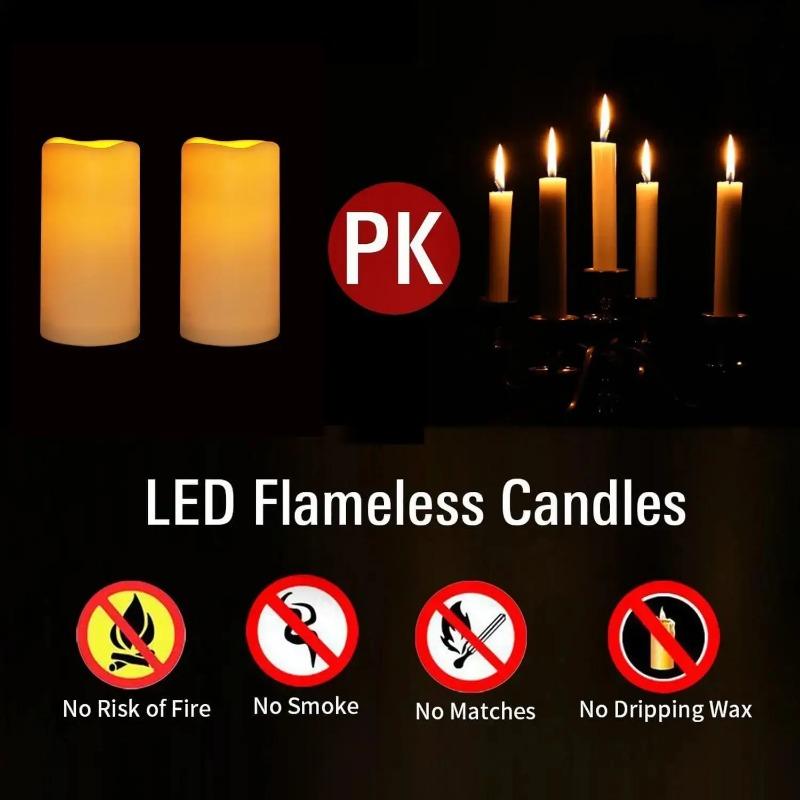 3Pcs/Set Simplicity Flickering LED Flameless Candle Light with Remote Control Intelligence for Patio, Garden & Holiday Displays