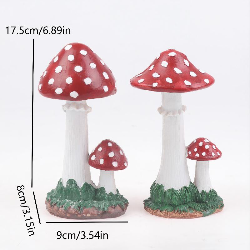 Artificial Simulation Mushroom Ornament Fairy Garden Moss Landscape Decoration For Home Courtyard Lawn Decor Accessories