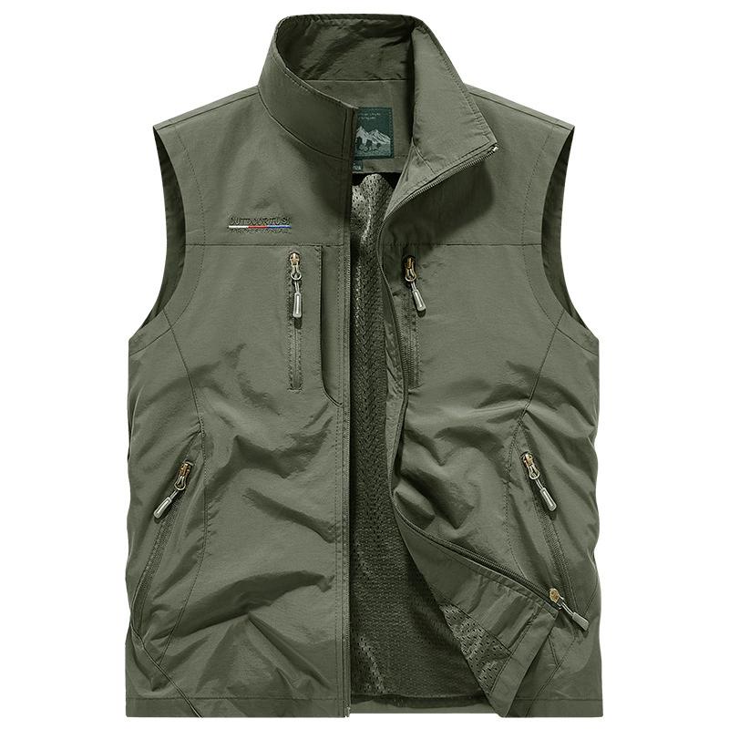 Summer Men Many Pocket Thin Tool Outdoor Casual Vest Men Camping Fishing Breathable Loose Sleeveless Vest Male Waistcoat