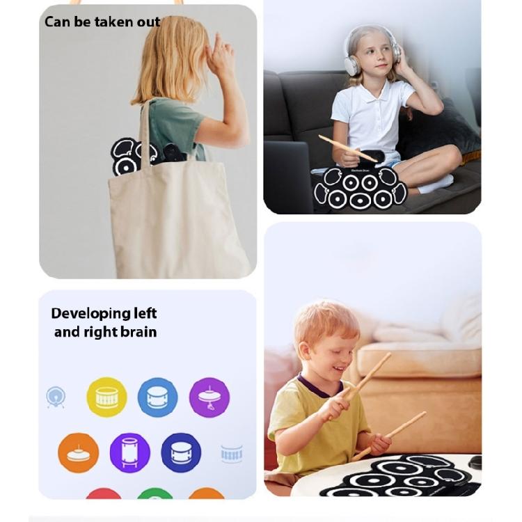 Easy to Carry Electronic Drum Set Silicone Digital Drums Electronic Percussion Pad for Learners Multiple Tones and Beat