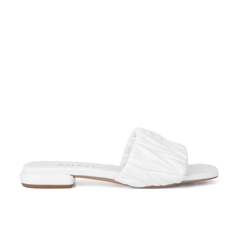 

Модные нескользящие шлепанцы с квадратным носком, с надписью miu home, на плоской подошве, для улицы 39