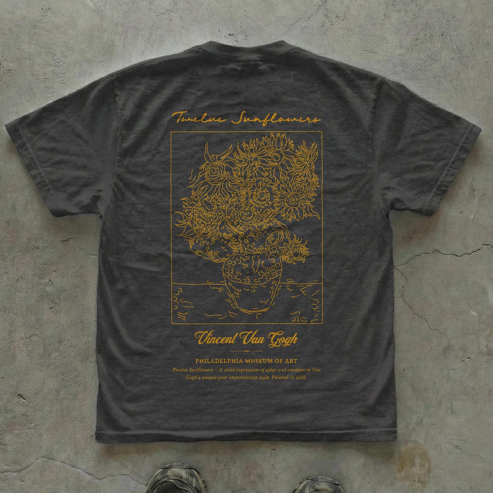 Vintage Van Gogh Twelve Sunflowers graphic tee, unisex arT-Shirt, aesthetic flower T-Shirt, Vincent van Gogh inspired, heavy cotton S