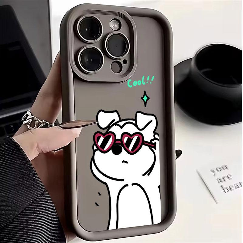 Funny Puppy Pattern Phone Case for iPhone 15 Pro Max 14 13 12 11 XS XR X 7 8 Plus SE 3 2022 Shockproof Soft Bumper Protective