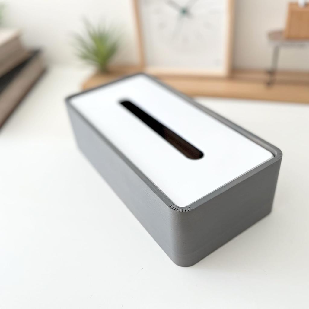 KATOMOKU Taschentuchbox 2 km-122 Paulowniaholz (Weiß schwarz)