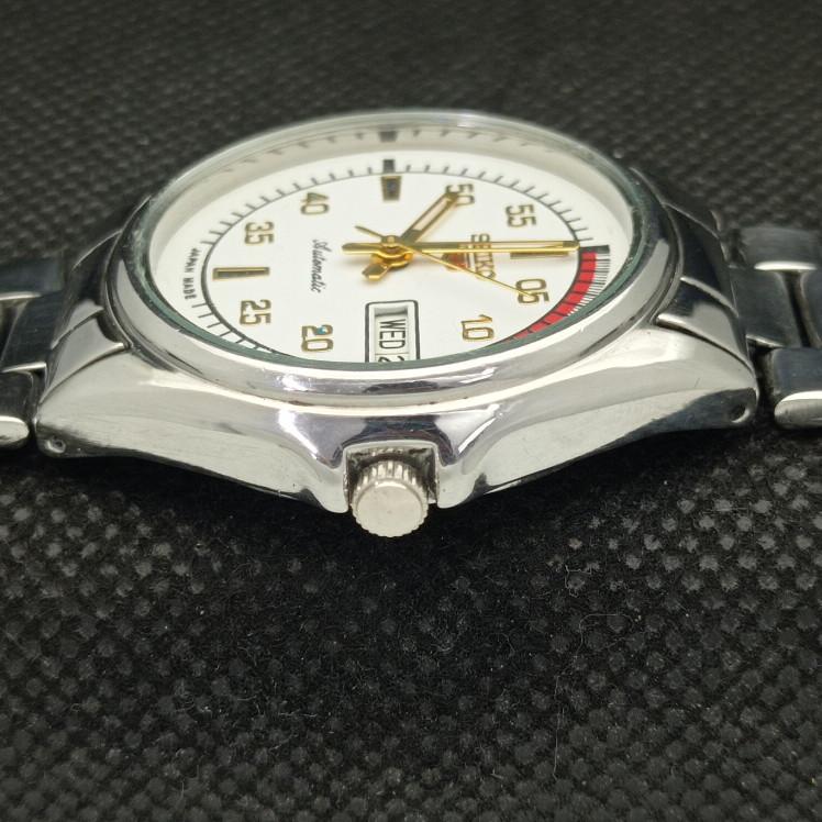 POUŽITÉ VINTAGE SEIKO 5 AUTOMATIC 7S26A JAPONSKO PÁNSKÉ BÍLÉ HODINKY 621b-a413551-2 SKU621b-a413551