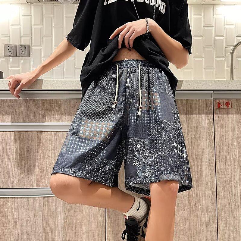 Issilke Kule Hawaiianske Strandshorts Herre Sommer Tynt Design Japansk Retro Amerikansk Trendy Merke Casual Femtedelsbukser