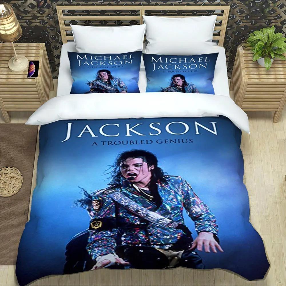 Michael Jackson Bedding Set,Michael Jackson Duvet Cover 3D Print Quilt Cover Pillowcase king Queen Size Boys Adult Birthday Gift