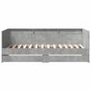 Daybed with Drawers and Shelf Concrete Grey Engineered Wood