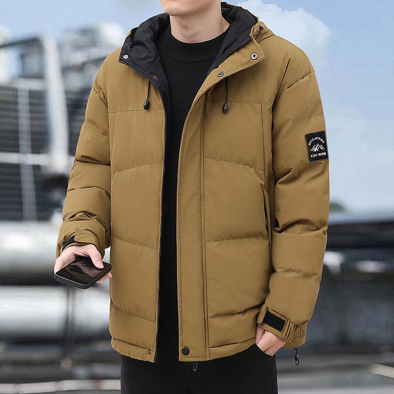 Men's Thickened Loose Trendy and Fashionable Warm Cotton Jacket Hooded Large Cotton Jacket Winter Windproof Jacket