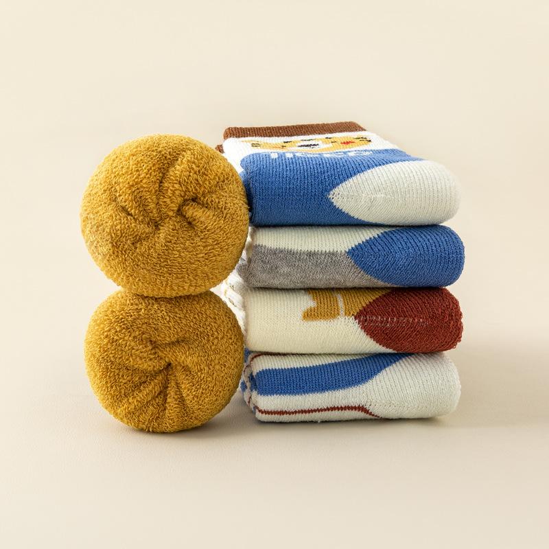 Children'S Socks Boys' Thickened Terry Socks Thermal Fleece Tube Socks Baby Socks Children'S Stockings