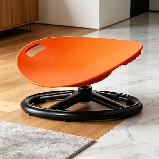 Sensory Spinning Chair for Kids, Body Coordination Balance Training Swivel Chair, Rotatable Seat with Metal Base, Sit And Spin Sensory Toy for