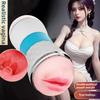 Male Manual Masturbation Cup Dual Channel Clip-On Sucking Masturbation Cup Lip Oral Sex Male Masturbator Penis Blowjob