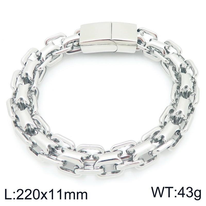 Personalized Design Pig Nose Buckle Double Row Bracelet Hip-hop Fashion Street Hollow Magnetic Buckle Titanium Steel Men s Bracelet