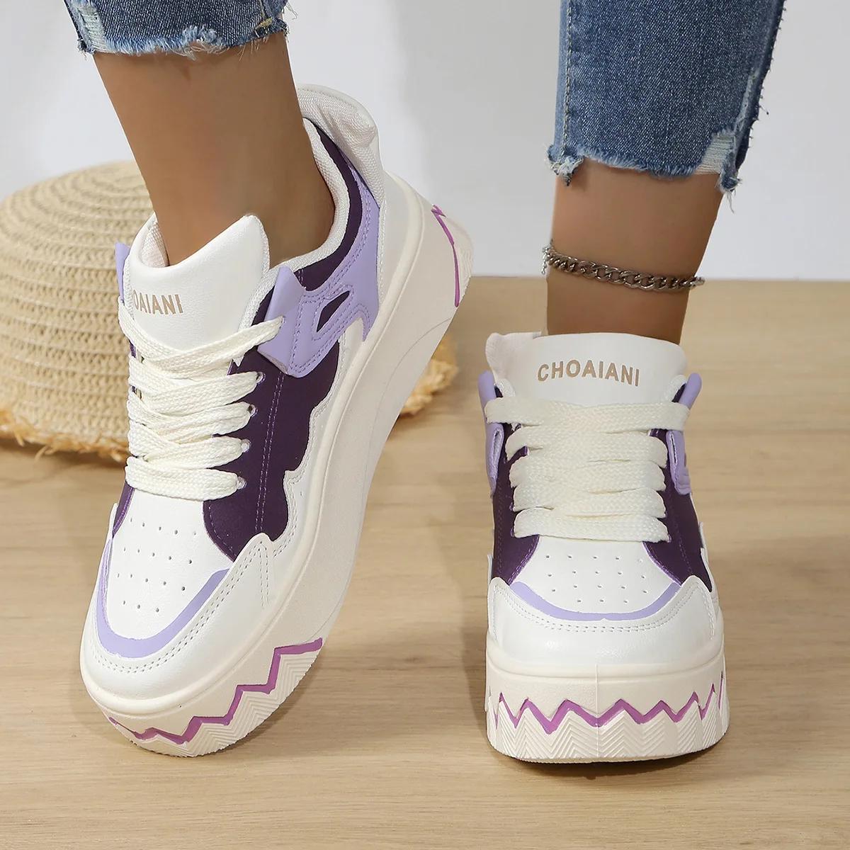 Модные роскошные новейшие женские универсальные повседневные кеды на толстой подошве — фото 5