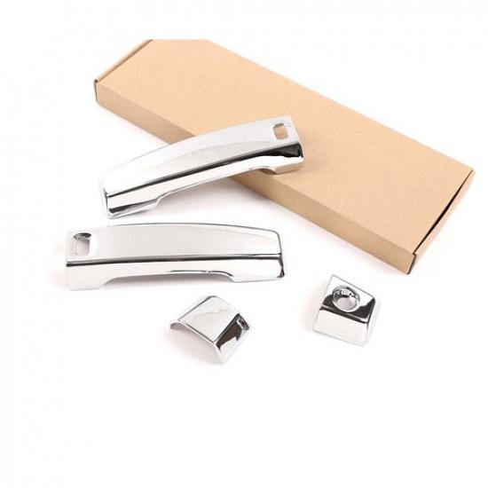 4pcs For 16- Nissan Titan Door Handle Covers Gloss Black w/2 Smartkey hole