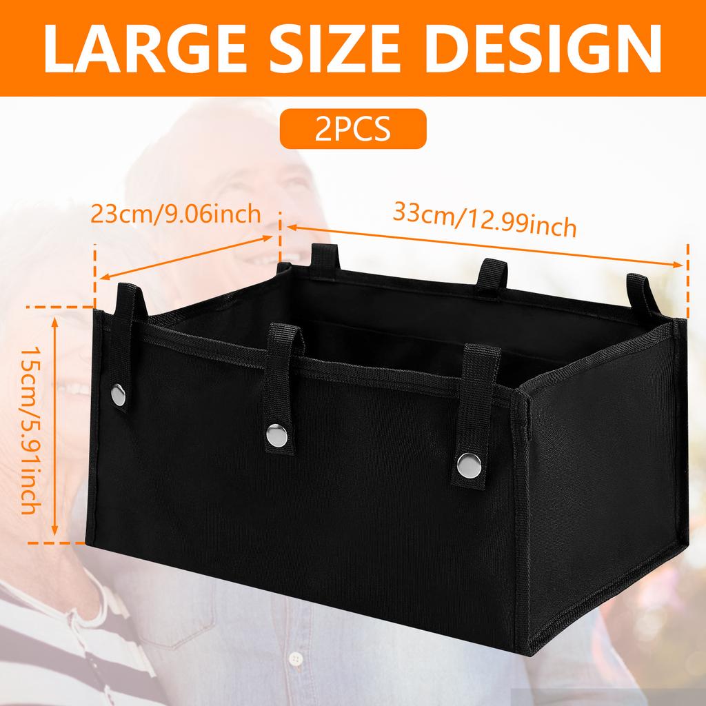 1/2Pcs Large Rollator Walker Basket Foldable Oxford Cloth Under Seat Rollator Pouch for Wheelchair Medical Replacement Storage
