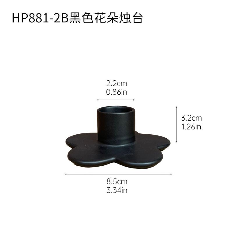Мультяшный Цветок Подсвечник Керамический Подсвечник Подсвечник Настольный Контейнер для Хранения Аксессуары для Украшения Дома чёрный