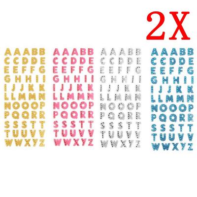 2X trblietavé kryštály Abeceda Home Stickers Samolepiace DIY AZ Words Dekor