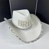 Strass Kronen Cowgirl Hut für Damen Rollkrempe Rollenspiel Cowgirl Hut Hochzeitsfeier Requisiten Junggesellinnenabschied Kopfschmuck