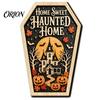 Entrance Door Hanging Signs Vintage Halloween Wooden Decor, Coffin-Shaped Tabletop Ornaments, Freestanding & Decorations for Home Ornament Mantel