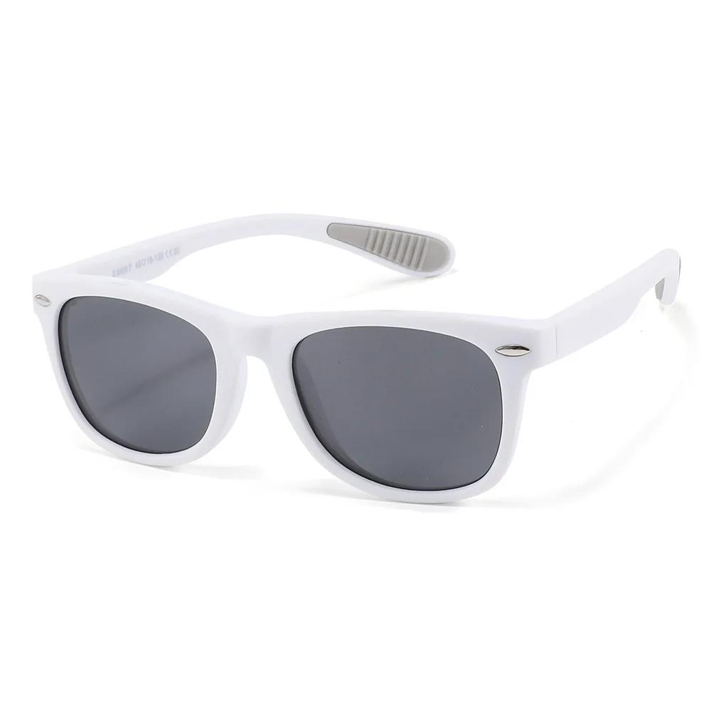 Fashion Square Children Sunglasses Baby Sunshade Silicone TPEE Frame Glasses Girl Boy Outdoors Polarized Shades UV400 3-12 s