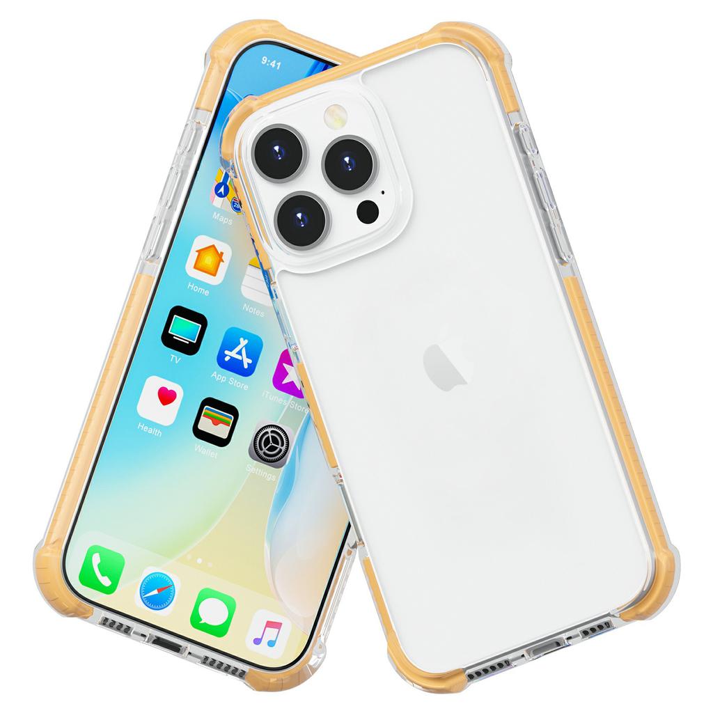 For iPhone 16 Pro Case Four Corners Anti Drop Clear TPU+TPE+PC Phone Cover