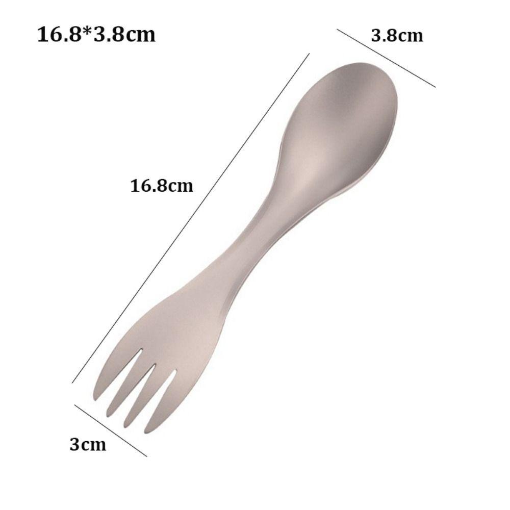 Long Handle Titanium Spoon Fork Portable Picnic Utensils Spoon Fork  Outdoor Travel Supplies