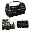 Open Top Tool Tote Large Capacity Tool Organizer Adjustable Shoulder Strap Anti-slip Rubber Pad Foam-padded Handle