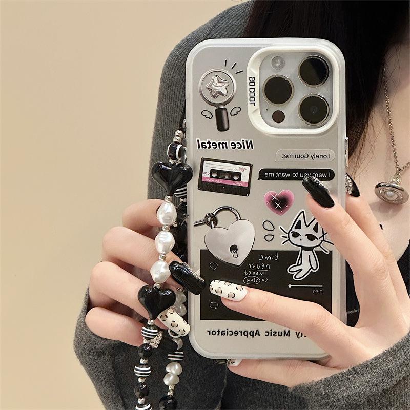 Zhitai Frosted Laser Cartoon Case for iPhone 15 Pro and Huawei P70 Bracelet