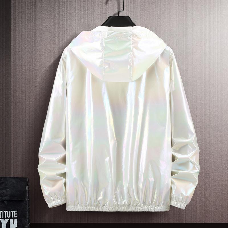 Summer colorful reflective sunscreen clothes men's ice silk ultra-thin couple color thin jacket trend gradual change coat