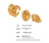 18K Gold Plated Titanium Steel Textured Earrings and Ring Set for Women