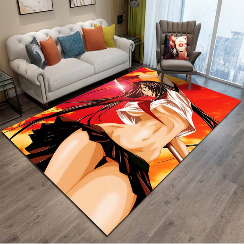 15 Größen Japanischer Anime Ikkitousen Sexy Mädchen Gedruckter Teppich für Wohnzimmer Rutschfester Bereichsteppich Schlafzimmer Moderne Heimdekoration Fußmatte