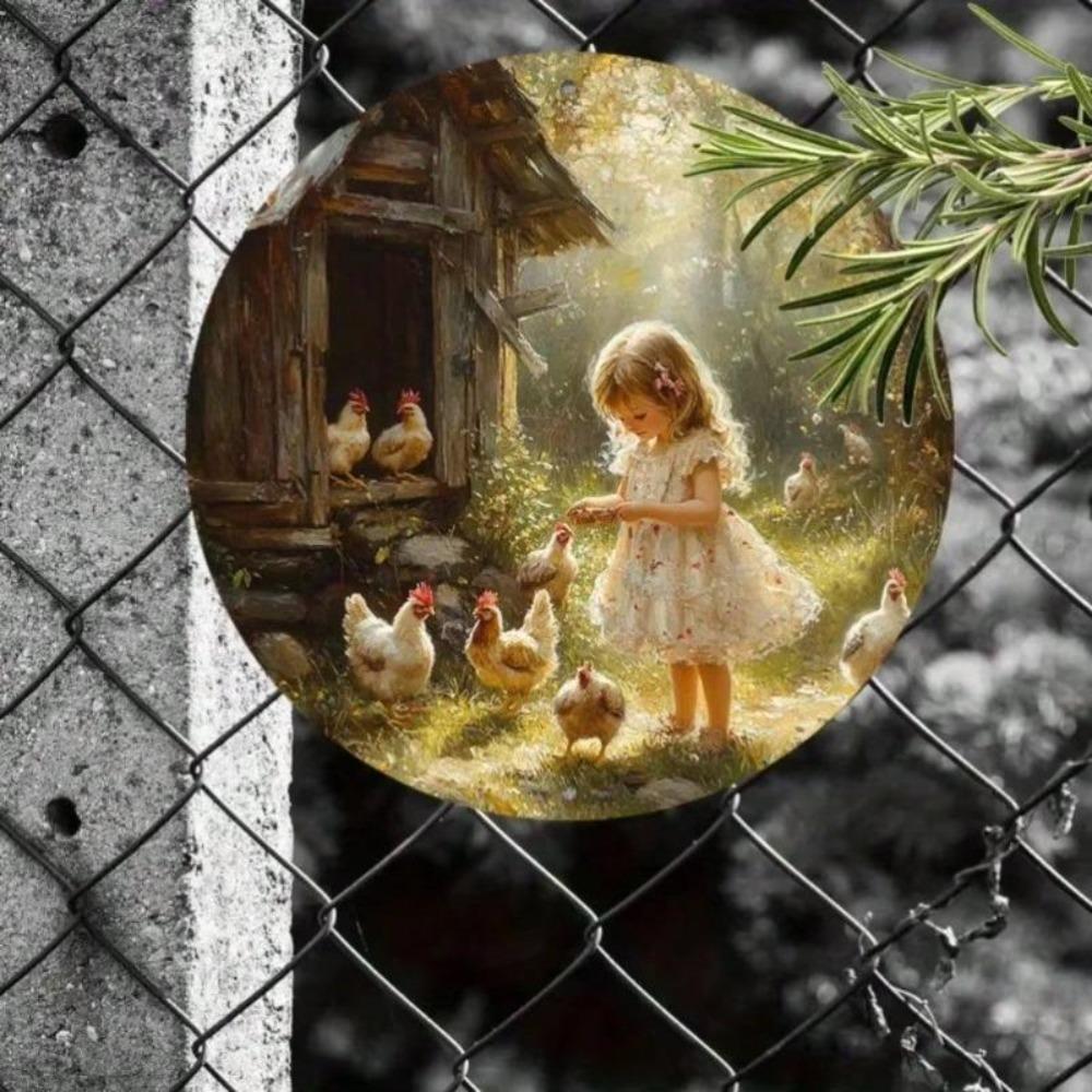 Country Style Chicken Metal Wall Art Iron Decor for Indoor