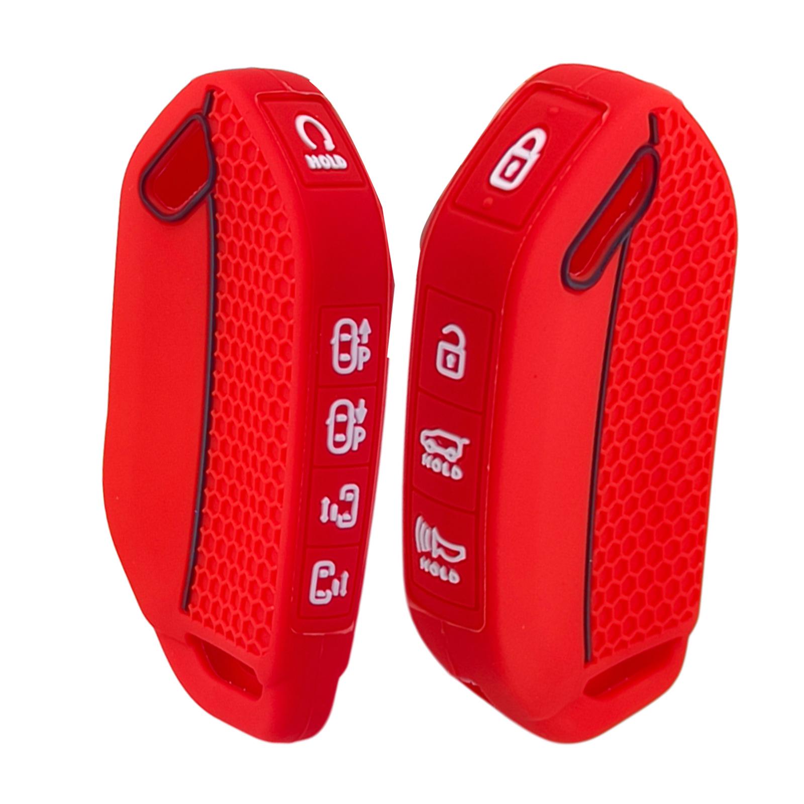 Kia EV5 K3 Key Bag: Soft Silicone Cover for 4+5 Button Models 5 Buttons красный