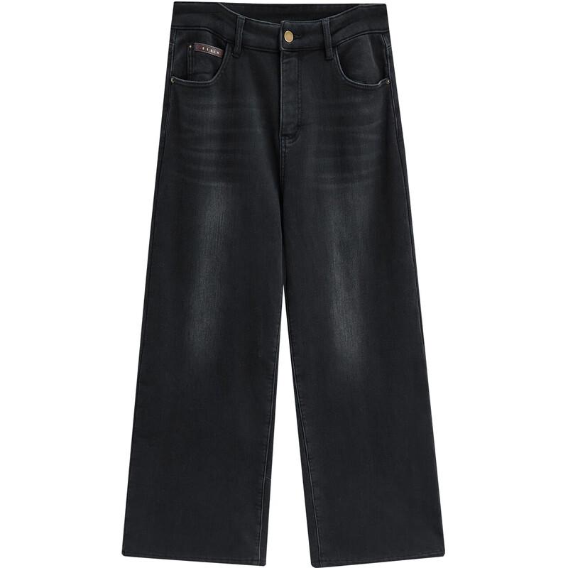 IEF Women's Warm Lined Denim Wide-Leg Pants