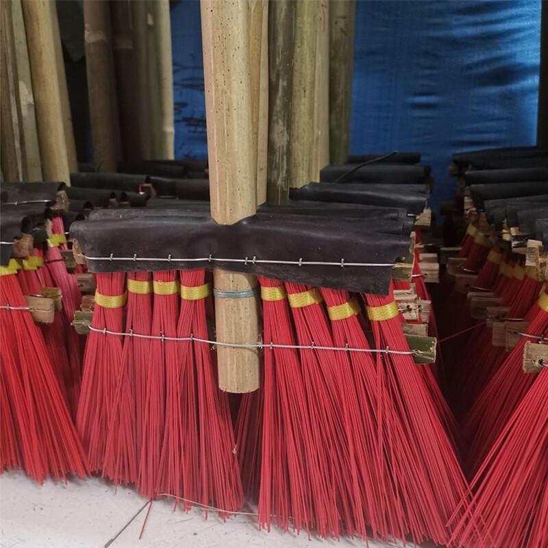 USAN HOME Heavy-Duty Red Rubber Broom