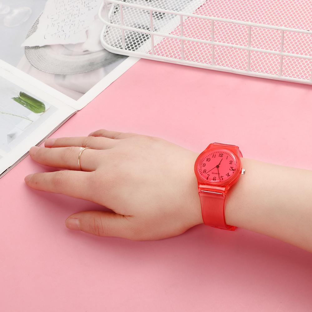 Eco-friendly Gifts Women Silicone Wristwatch Candy Wrist Watch Jelly Quartz Watch Student Clock