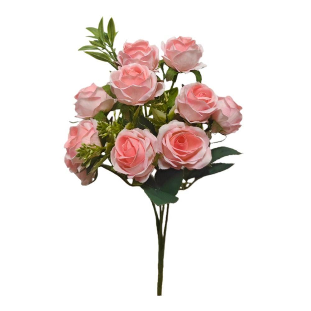Multicolor Rose Artifcial Flower 10 Heads Floral Arragement Faux Flower Rose  Party Supplies