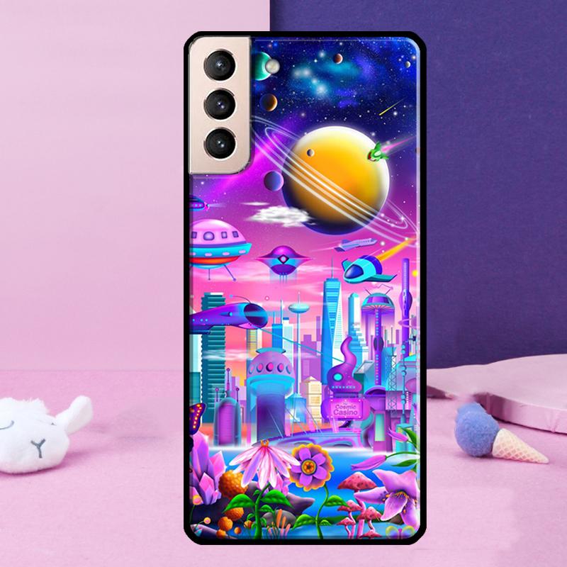 Moon Stars Space Phone Case For Samsung Galaxy S25 S24 Ultra S9 S10 S20 S21 S22 Plus S23 FE S24 FE Cover