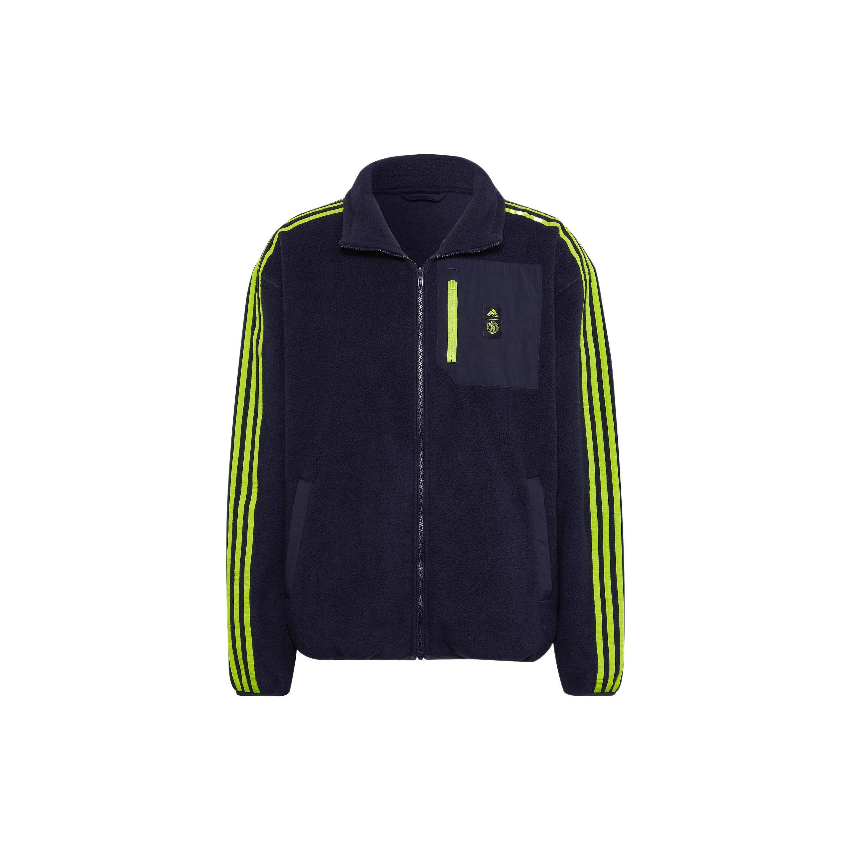 Men s adidas Logo Printing Pattern Stripe Soccer/Football Jacket Navy Blue HE6645 M
