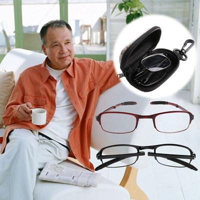 Unisex Bifocal Magnifying Eyewear with Case Reading Glasses Vision Care Folding Eyeglasses