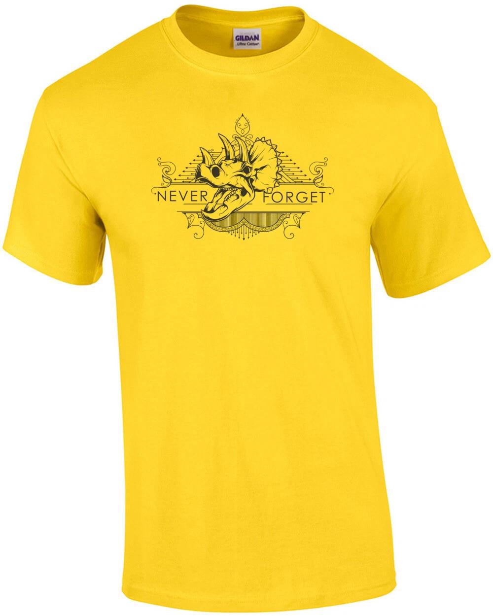 Never Forget Triceratops Dinosaur T-Shirt S