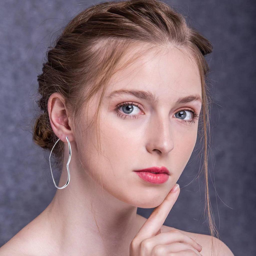 316 Stainless Steel Heart-Shaped Earrings - Trendy Titanium Steel Ear Jewelry