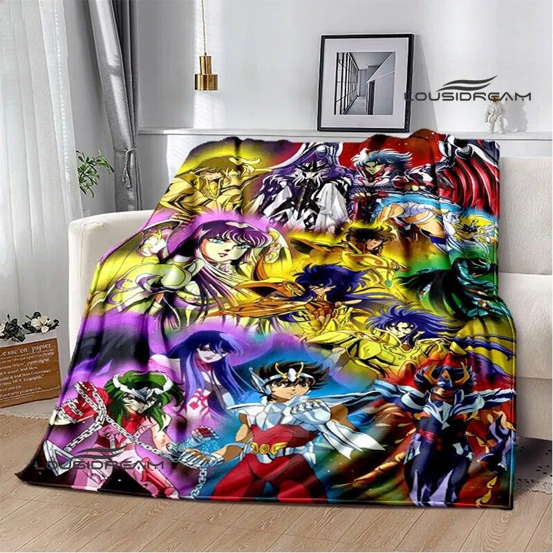 Knights of the Zodiac Cartoon Printed Blanket Flannel Warm Blanket Soft and Comfortable Blanket Bed Linings Birthday Gift