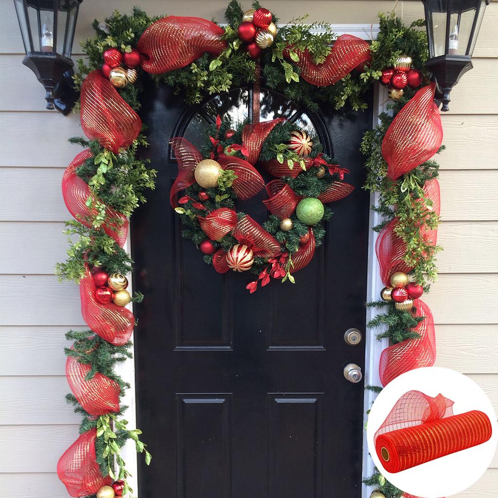 Vánoční stuha Stromová dekorace Síťovina Tylová role Vánoční květinový věnec Síťovina DIY Vánoční dekorace pro domov Vánoční dárky Nový rok