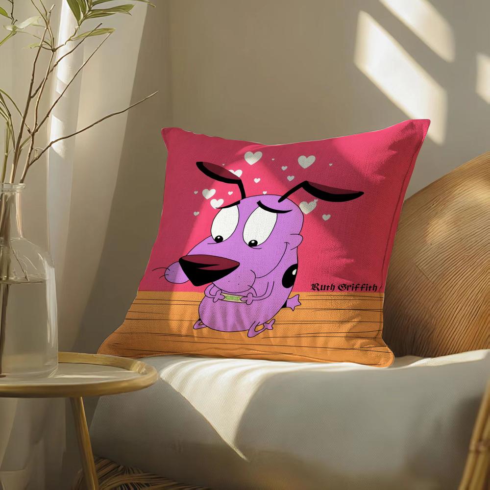 C-Couragesthecartoonc-Cowardlysdog Pillow Case Pillowcase, Double-Sided Printed, Sofa Cushion, Bedroom Headboard