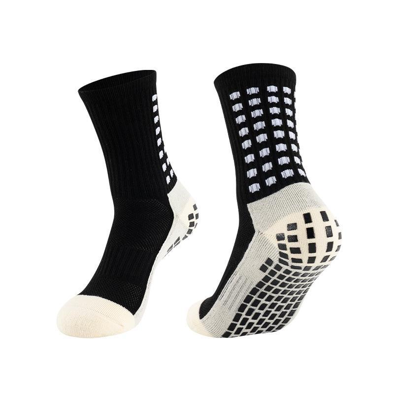 Unisex Mid-Tube Non-Slip Quick-Dry Football Socks - Breathable, Sweat-Absorbing, Thick Towel Design for Students and Adults.