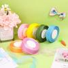 Organza Ribbon Sheer Chiffon Ribbon Bulk for Wrapping Decorating Valentine Wedding Birthday Bouquet Garland(50 Yard Each Roll,Bright Color)
