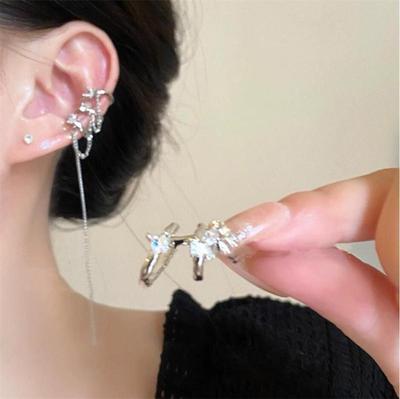 Nové asymetrické střapce Dlouhé klipy Náušnice pro ženy Muži Nepropichující Falešná chrupavková zavinovačka Náušnice Šperky Dívka Dárek