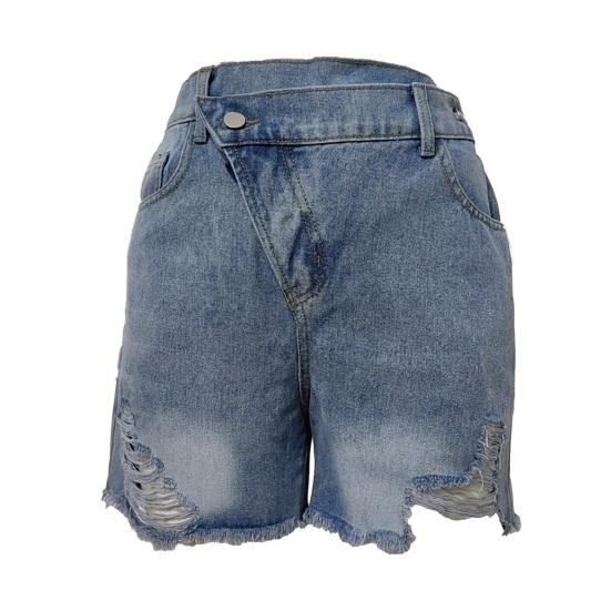 Women's Mid Rise Ripped Jean Shorts Casual Distressed Stretchy Denim Shorts Summer Frayed Hem Short Pants
